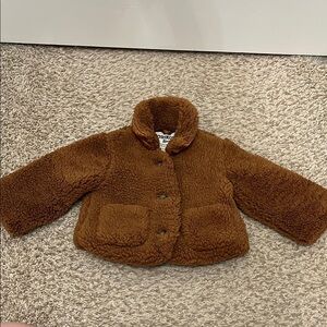 OshKosh Brown Sherpa Button Down Jacket - Size 18 months